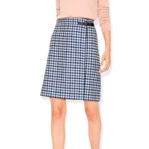 Boden Tweed & Wool Houndstooth Faux Wrap Skirt size women’s US 12 - UK 10